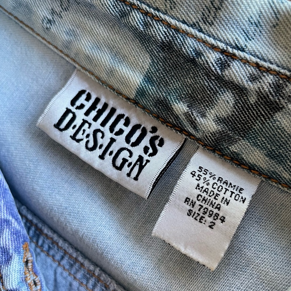 VINTAGE Streetwear Matching Set! Chico’s Design Lightweight Smile Chambray Denim - Picture 4 of 15